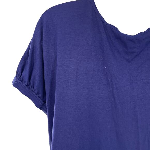 THEORY Lucella Purple Knotted V-Neckline Short Sleeve Top P - Picture 6 of 10